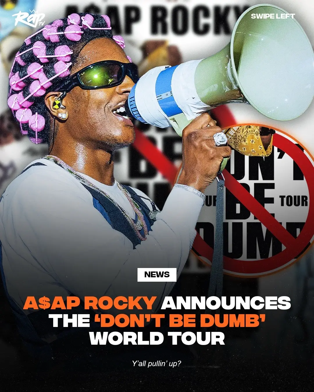 #ASAPRocky just announced the 'Don't Be Dumb' world tour‼️🌎 Y'all pullin' up⁉️🤔 #DontBeDumb #tour #Asapmob #RapTV 