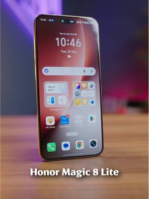 Proof you don’t need to spend a ton of money to get a really good phone!  @HONOR This is the new Honor Magic 8 Lite:  2.5m Drop-resistant IP68+IP69K Water-Resistant Big 7500mAh battery  that lasts up to three days, 6000nits Ultra Bright Display, Snapdragon 6 Gen 4 Mobile Platform and 108MP Main Camera #honormagic8lite 