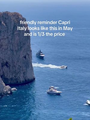 friendly reminder: Capri, Italy still looks like this in late April and May…  off-season means fewer crowds, better prices, and the same jaw-dropping waters and cliff views.  comment or message me for more tips or a personalized itinerary! and run don’t walk to  the Amalfi Coast 💫🇮🇹 #summer2026   #capri #capriitaly #amalfi #amalficoastitaly              Italy Guide | Italy Travel Guide | Italy Travel Tips | Italy Itinerary | Hidden Gems in Europe | Amalfi Coast Italy