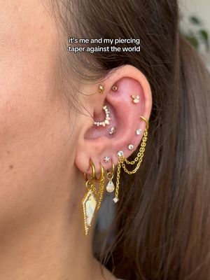 sooo in love with this stack i’ve been planning for months 🥰 earrings from @Crystal Heaven London 15% code in my bio ✨ #earstyling #earcuration #piercingtok #earstacking #piercinglovers 