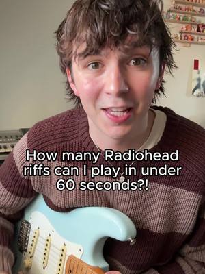 How many Radiohead guitar riffs can I play in under 60 seconds and can you name the all? 👀 Any other bands I should do these for as well? 🤔 Played on my Fender Vintera 50s Stratocaster 🎸 Just in case you can’t name all of these Radiohead guitar riffs, here they are in order…. 1) No Surprises 2) You 3) My Iron Lung 4) Man of War 5) Paranoid Android 6) Electioneering 7) Bodysnatchers #radiohead #guitarriff #guitartok #thomyorke #fender 