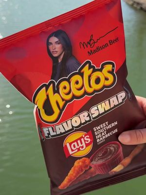 NEW @madisonbeer Cheetos with Lay's Sweet Southern HeatBarbecue flavor. Hitting shelves Feb 16th.