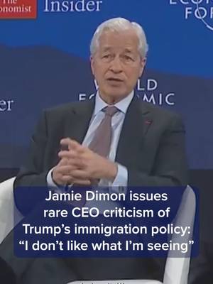 JPMorgan Chase CEO Jamie Dimon said Wednesday that he disagreed with President Donald Trump’s approach to immigration, offering a rare public rebuke by a U.S. corporate leader of one of Trump’s signature policies. Read the full story at the #linkinbio or tap on your screen. #CNBC