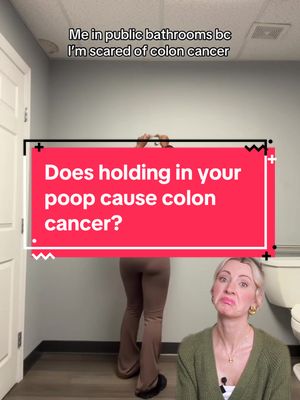 Does holding in your poop cause colon cancer??! 💩 Short answer: no. But there are other reasons that we should be worried about constipation, so let’s talk. #coloncancer #poop #publicbathroom 