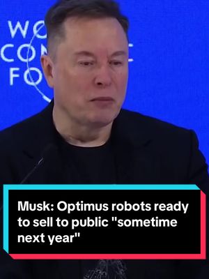 Elon Musk made his first appearance at Davos on Thursday where he announced to a crowd that the Tesla Optimus robot would be ready to sell to the public "sometime next year." #Tesla #Tech #robots #business #ElonMusk 