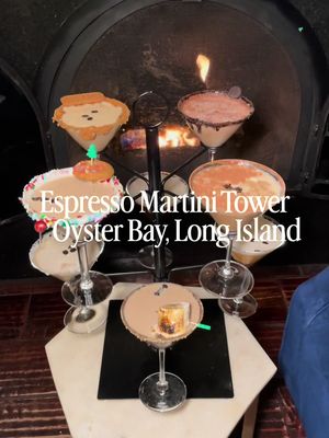 Hey Cousins!  Looking for an #espresso martini on #longislandny but can’t choose which flavor? Well @coach_meeting_house in #oysterbay #longislandny serves up espresso martini towers ! Every #longislandfoodie must try ☕️🍸