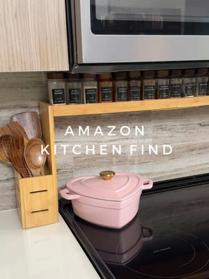Amazon Kitchen Find 🙌🏼 This rack is perfect if you want to save some space. You can store your kitchen utensils and store your spices and oils! #amazonhome #asmr #organization #aesthetic #Home 