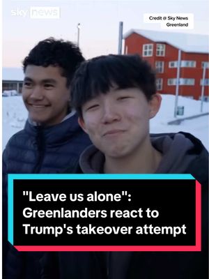 President Donald Trump’s repeated demands for Denmark to hand over Greenland have received an chilling response from locals on the Artic Island. Sky News’ international affairs editor Dominic Waghorn has the latest. #news 
