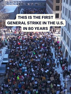 Tens of thousands of people poured into the streets of Minneapolis as part of a general strike demanding ICE out of Minnesota. Footage by @BreakThrough News In collaboration with @Labor On the Line 