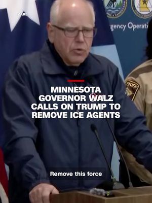 Minnesota Governor Tim Walz slams ICE following the latest shooting in Minneapolis of a 37-year-old man and calls on President Trump to remove federal agents from the state.
