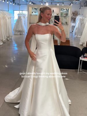 someone else needs to get it. She’s so pretty I wish I could wear a million wedding dresses!! Also i forget designer so if anyone knows?? 🤍💍#weddingdress #weddingdressshopping #2026bride #bridal #weddinggown 
