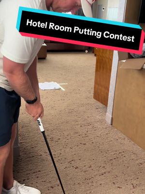 Putting contest on the 15th floor of the Westin… Who wins?? #fyp #goodgood #golf #golftok #golftiktok 