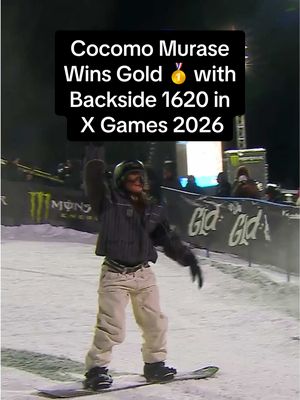 @村瀬心椛 / Cocomo Murase wins GOLD 🥇 with a NEVER BEFORE SEEN backside 1620 in @Stake Women’s Snowboard Big Air 🧈🔥 She ended with a final score of 96.66 🤝 #XGames #XGamesAspen #XGames2026 