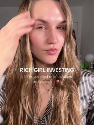 5 ETFs every rich girl loves 🇨🇦⬇️ because rich girls don't pick stocks, they buy the market and move on to make more $$$🙂‍↔️ These all trade on the TSX in CAD!  1) XUU (0.07%) — tracks the S&P U.S. Total Market Index • Gives you total U.S. stock market exposure (3,500+ companies) — great core holding without overthinking it 2) VFV (0.09%) — tracks the S&P 500 Index Top 500 U.S. companies • Overlaps a lot with XUU so you probably don't need both, just pick one 3) XEF (0.22%) — tracks the MSCI EAFE Index  • Over 1,500 companies across Europe, Japan, Australia — good international diversification if you already hold US funds 4) VEE (0.24%) — tracks the FTSE Emerging Markets Index  • Exposure to emerging markets which is riskier but still way more diversified than picking individual stocks in these markets 5) ZSML (0.22%) — tracks the S&P SmallCap 600 Index 600 small cap US companies • Historically outperform large caps long term but more volatile - good if you want to be more aggressive! ***Disclaimer: this is NOT financial advice, purely education!!!*** #finance101 #beginnerfinancetips #richgirlhabits #canadianinvesting #investingforwomen 