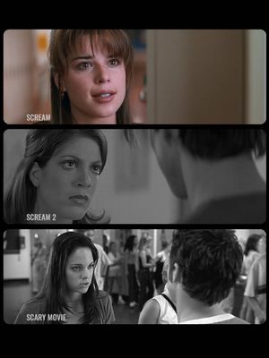 We haven’t gotten over the Ginger Spice trauma either, Cindy. #Scream #ScaryMovie #NeveCampbell #AnnaFaris
