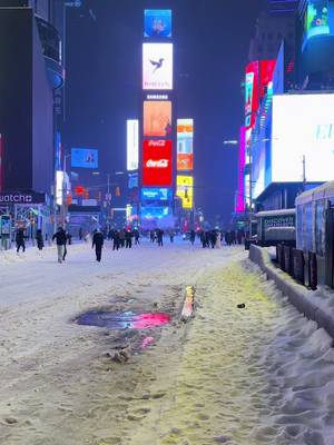 Times Square covered in snow ❄️ #nyc #newyork #newyorkcity 