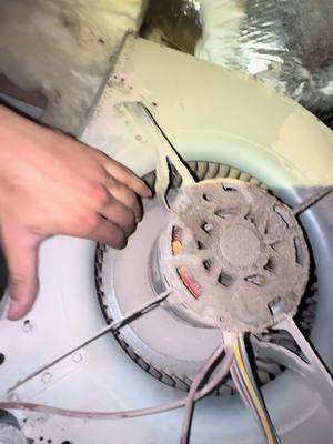 Overheating blower motor was baked with drywall!  #hvac #fyp #bluecollar #hvactechnician #hvaclife  @Refrigeration Technologies @Malco Tools 