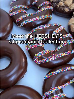Chocolate lovers, this collection is for you! 🍫 🍰 Chocolate Cheesecake Doughnut 🍪 Chocolate Chip Cookie Doughnut 🎉 Chocolate Party Doughnut 🍫 HERSHEY’S Chocolate Original Glazed Doughnut #krispykreme #doughnut #hersheys #chocolate #chocomania 
