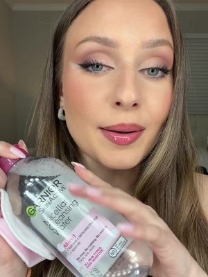 I have sensitive skin, and I always reach for @Garnier USA Micellar Cleansing Water All-in-1 for Sensitive Skin because it lifts face, eye, and lip makeup effortlessly - no harsh rubbing, no irritation. I even use it on a cotton swab to clean up eyeliner while doing my makeup. If you have sensitive skin, this is one product you should always keep on hand. #garnierpartner 
