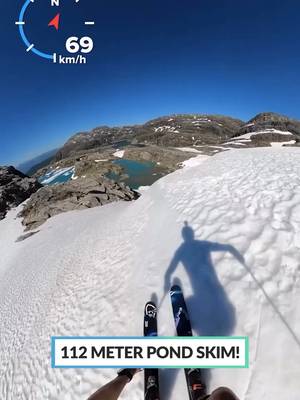 POV pond skim send w/ @benjaminforthun #POV #Skitrip #PondSkim #fullsend #Glacier #skiingtiktok