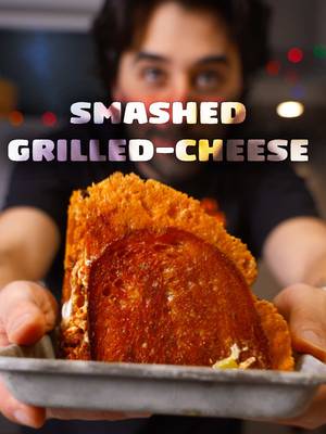 we need to smash our sandwiches more. acooknamedmatt.com for the recipe. I’m a believer in sandwiches being wider not higher, let’s get some more surface area like in this hot chicken grilled cheese with dill pickle remoulade. i wish i knew of the tortilla press technique when i was working kitchens and smashing proteins for thousands of hours with a mallet. #acooknamedmatt #fyp #asmr 