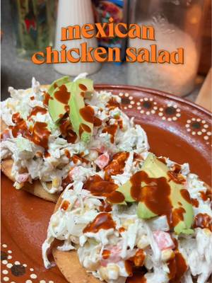 Make this easy Mexican chicken salad at your next family gathering. so easy, and so good. 😋  #chickensalad #mexicanrecipes #EasyRecipes #homemaderecipes #recetascaseras