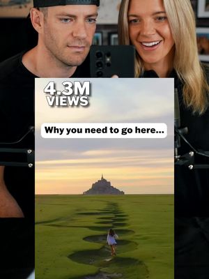 Most people visit Paris and miss this beautiful view just 3.5 hours away 🗺️ Comment "map" for the best places in the world to visit! 📍Mont Saint-Michel, France 📸 Go get this grassy photo (and not just a giant mud flat you want to go in spring!) Video Credit: @voyagefox_ Check out her incredible page! She has traveled all around the world and to some of the most beautiful locations!! __________________________ 🎉 Follow us @HudsonAndEmily for the best destinations + experiences for your next trip! 🌍 We're an American travel couple who's visited every country in the world (except one) and all 50 states. So if you want to travel more, we got you! ❤️ #travel #travelcouples #americantravelcouples #everycountry #adventuretravel