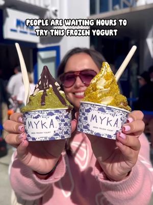 Myka, the viral Greek frozen yogurt spot from Madrid, is officially in Miami 🍦🍯 They have four different flavors, but the toppings are what really stood out to me 🤩. I made my own combo to get a Dubai chocolate vibe and also tried their signature combo with honey, pistachio crumble, olive oil, and orange bitters compote. It had the perfect balance of sweet and tart. Honestly, it’s delicious and totally worth trying. Just go on a weekday to avoid the long wait! 📍 Myka Greek Yogurt 551 Lincoln Rd #5, Miami Beach, FL 33139 #iviethefoodie #miamifoodie #miamibeach