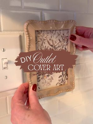 I turned an ugly wall outlet into a cute piece of wall art with this easy DIY picture frame outlet cover. This budget-friendly home decor hack is perfect for hiding wall outlets in your kitchen, bathroom, or any room where you don’t want to see plugs on the wall. I used a small picture frame, removed the back hardware to make sure I had a flat surface to hot glue on child safety plastic outlet covers. When I need to use the outlet, I will just take the frame off, plug in my appliance, and pop it back in place when I’m done. This simple DIY home project is a great way to upgrade any space with creative wall decor while covering unsightly or unneeded wall outlets. #fyp #DIY #handmade #frames #art