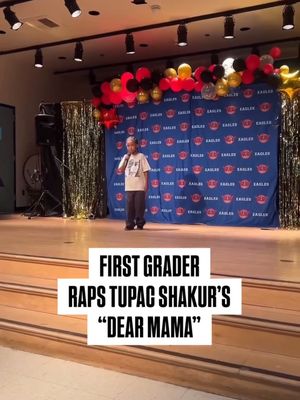 A first grader named Julian performs Tupac Shakur’s classic track “Dear Mama” at his talent show.