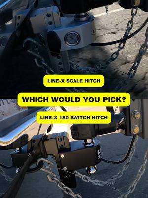 Built to pull. Built to last. 💪 LINE-X Scale Hitch in silver or the LINE-X 180 Switch Hitch in black — which one’s going on your truck? 👀 #LINEX #BuiltTough #LINEXHitches #LINEXIt #TruckLife