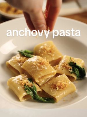 Recreating Chef Sam Kim’s Anchovy Paccheri from Culinary Class Wars! Am I the only one who really wanted to try this?!  Recipe on my Substack 🍝  #culinaryclasswars #anchovy #tinnedfish #pasta 