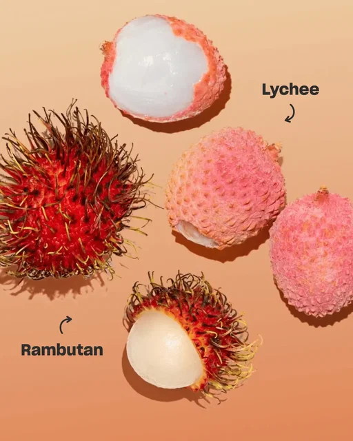 They may look similar once you peel them, but these two tropical fruits each have their own personality, flavor, and history. Lychee tends to taste a bit lighter and more perfumed, almost like a cross between a grape and a rose. Whereas Rambutan leans richer and less floral. Think: lychee’s wilder, tangier cousin. Lychee Smooth, bumpy pink-red skin Fragrant, floral aroma Sweet, crisp flesh Rambutan Hairy, spiky exterior (the name literally means "hair!") Juicier, slightly firmer flesh Flavor is sweet with a gentle acidity Despite their different looks, they’re actually close relatives in the soapberry family. Peel them both and you’ll find the same translucent, juicy fruit inside, each with its own delicious twist. If you’ve never tried them side by side, now’s your chance to taste the difference at Misfits Market.