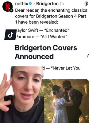 Netflix just announced the classical covers for part 1 of season 4 of Bridgerton! Which songs are you hoping for in part 2? @Netflix @Bridgerton #bridgerton #netflixseries #bridgertonseason4 #bridgertoncovers #bridgertonnews 