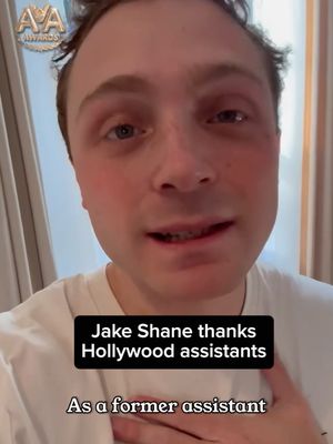 JAKE SHANE SHOWING LOVE TO HOLLYWOOD ASSISTANTS ❤️ @octopusslover8 surprised our community with a message at the very first AvA Awards, the first award show ever celebrating Hollywood assistants. If you’ve ever stayed late, saved the day, or kept chaos from exploding… this one’s for you 🫡 Tag the assistant who deserves their flowers 👇 #AssistantsVsAgents #HollywoodAssistants #EntertainmentIndustry #CareerTok #BehindTheScenes #WorkTok #LAIndustry #AvaAwards #hollywood #awardshow