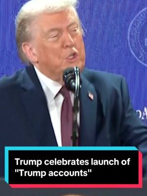 "For the first time ever, we're going to give every newborn American child a financial stake in the future." President Donald Trump introduced "Trump accounts" Wednesday, which give $1,000 to children born between the start of 2025 and the end of 2028 — money that can be put into individual retirement accounts. #Politics #finance #money #news #US 