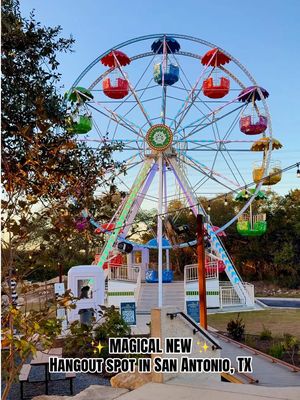 One of San Antonio’s newest must visit spots is Elsewhere Too and it is such a fun place to hang out. The massive Ferris wheel in the middle of the property is the highlight and you can ride it while enjoying a drink and taking in all the lights. 🎡🍹 They have a great open air vibe with fire pits, Spurs games, Movie Mondays, Trivia Wednesdays, DJ nights, plus fire and aerial performers on Fridays and Saturdays. The food menu includes options like buffalo chicken sandwiches, burgers, and loaded fries, along with a full bar. They are dog friendly and families are welcome, but kids must be off the property by 8 PM when it turns into more of an adult hangout. 📍 Elsewhere Too - 4513 N Loop 1604 W   ⏰ Mon-Thur: 4pm-8pm, Fri: 2pm-12am, Sat: 12pm-1am, Sun: 12pm-10pm @ElsewhereSATX  #thingstodoinsanantionio #satx #sanantonio #sanantoniocheck #tiktoksanantonio 