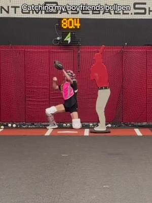 Catching my boyfriend’s bullpen. #baseball #softball