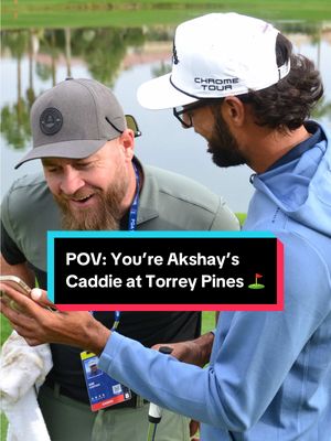 Ever wonder what the conversation sounds like between player and caddie? ⛳️  Step inside the conversation with one of the Tour’s best player-caddie duos, @Akshaybhatia_1 and Joe Greiner, on Hole 3 at Torrey Pines South.