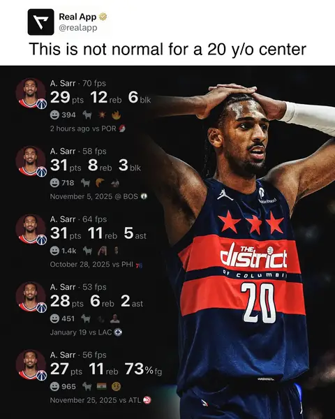 Alex Sarr is NOT normal 😤 #NBA #real #sports 