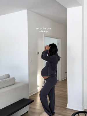 what i’m lounging in today, 9 months pregnant 🫶🏽| #OOTD #whatiwore #bumpstyle #pregnancyoutfit #grwm 