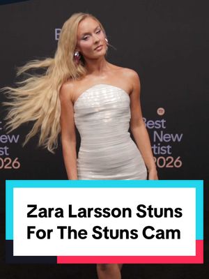 #ZaraLarsson stuns for the Stuns Cam at Spotify's 2026 Best New Artist party. 