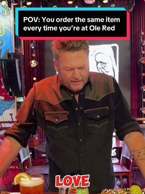 Gotta make sure we know @Blake Shelton’s order by heart 🤝😋 #OleRed #LasVegas #BlakeShelton