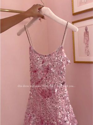 The pink sequin sparkle mini that has our heart💖✨Meet the Liria Dress, she’s literally magic!! Wear this on your next date night…trust us💕 #loveshackfancy #dress #sequins #girly #datingadvice 