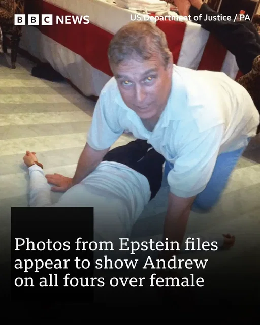 Photos appearing to show Andrew Mountbatten-Windsor kneeling over a female are in the latest release of Epstein files. BBC News has approached Mountbatten-Windsor for comment. He has repeatedly denied any wrongdoing. #AndrewMountbattenWindsor #PrinceAndrew #Epstein #EpsteinFiles #News 