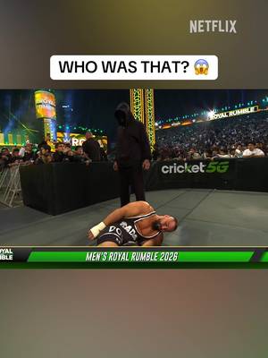 A hooded figure leads to Bron Breakker’s elimination by Oba Femi 😳 #RoyalRumble #WWEonNetflix