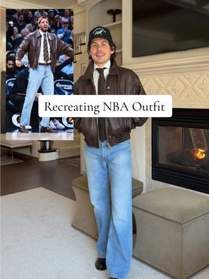 Recreating NBA player Tyrese Haliburton's really cool leather jacket outfit! I loved this outfit when I saw it and knew we needed to attempt to recreate it. Let me know how we did with this one! #recreatingoutfits #nbaoutfits #leatherjacketoutfit #creatorsearchinsights 