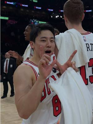 BIG DUB!! 🗣️ #yukikawamura #chicagobulls #bullswin #NBA #celebration 