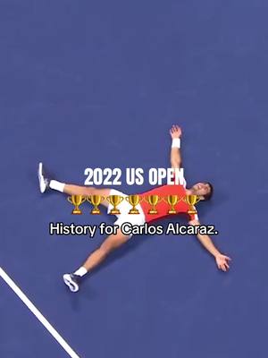 Carlos Alcaraz becomes the youngest man ever in tennis history to complete the Career Grand Slam 🏆 #australianopen #frenchopen #Wimbledon #USOpen #espnsocial 