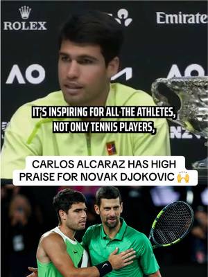 It’s all love and respect between Carlos Alcaraz and Novak Djokovic 🤝 (🎥: Australian Open Press) #foryoupage #carlosalcaraz #alcaraz #novakdjokovic #djokovic 